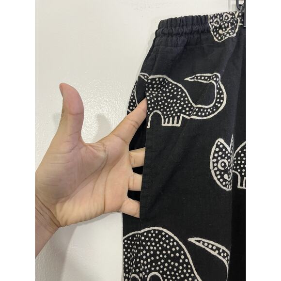 Wide Leg Maximalist Boho Pant Cats AOP Tribal Hippie Gypsy Free Size Yoga Beach - Picture 6 of 16